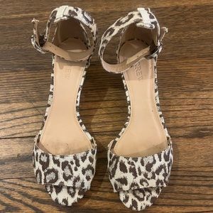 J crew, animal print wedge, size 6